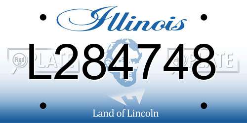 L284748 Illinois License Plate