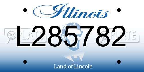 L285782 Illinois License Plate