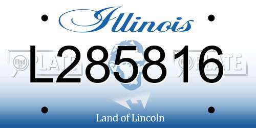 L285816 Illinois License Plate