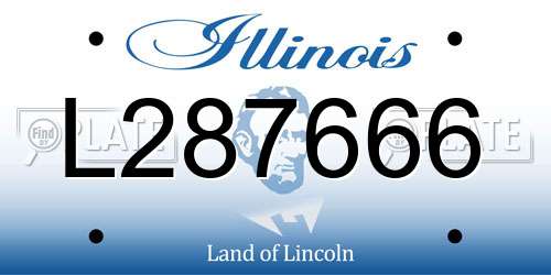 L287666 Illinois License Plate
