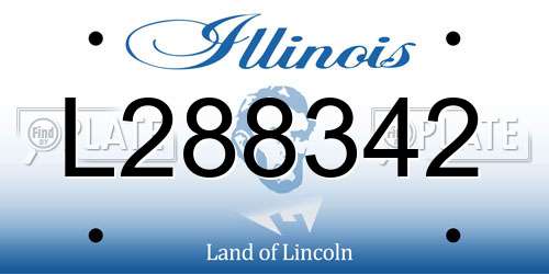 L288342 Illinois License Plate