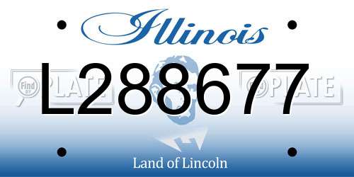 L288677 Illinois License Plate