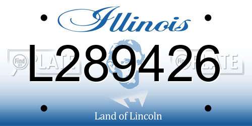 L289426 Illinois License Plate