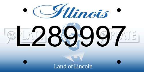L289997 Illinois License Plate