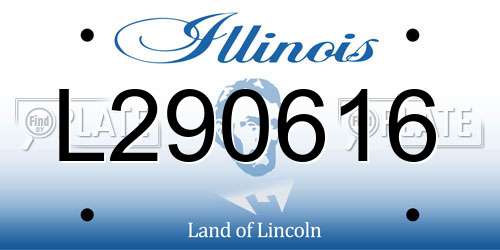 L290616 Illinois License Plate