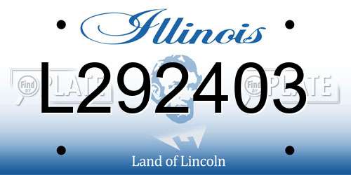 L292403 Illinois License Plate