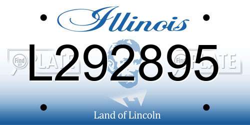 L292895 Illinois License Plate