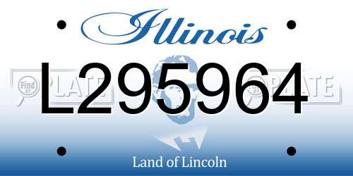 L295964 Illinois License Plate