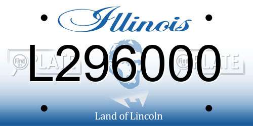 L296000 Illinois License Plate
