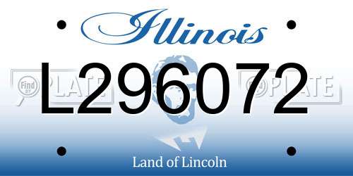 L296072 Illinois License Plate