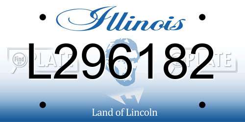 L296182 Illinois License Plate
