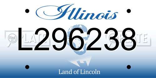 L296238 Illinois License Plate