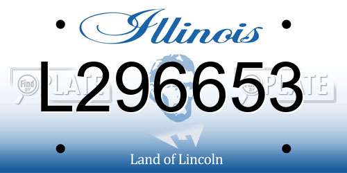 L296653 Illinois License Plate