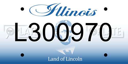 L300970 Illinois License Plate