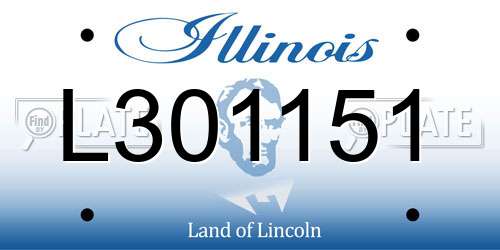 L301151 Illinois License Plate