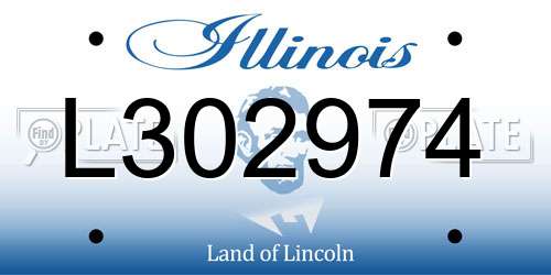 L302974 Illinois License Plate