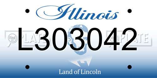 L303042 Illinois License Plate