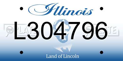 L304796 Illinois License Plate