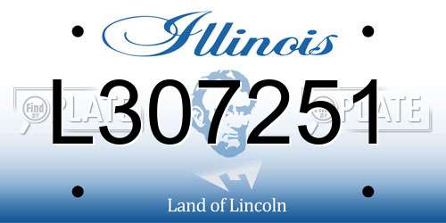 L307251 Illinois License Plate
