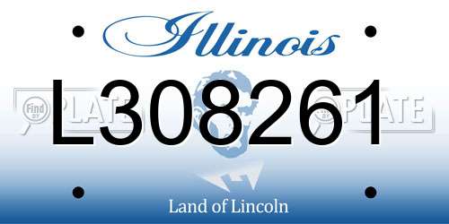 L308261 Illinois License Plate