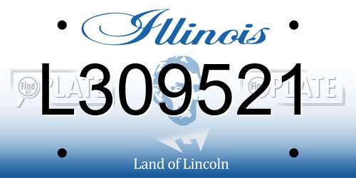 L309521 Illinois License Plate