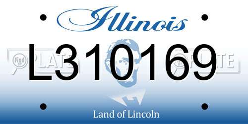 L310169 Illinois License Plate