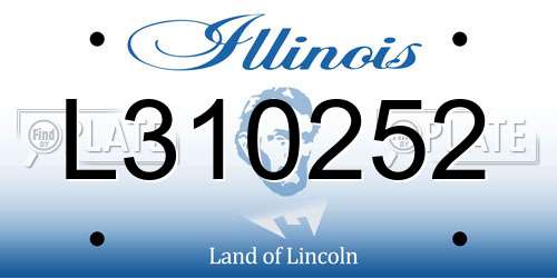 L310252 Illinois License Plate
