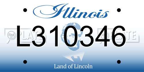 L310346 Illinois License Plate