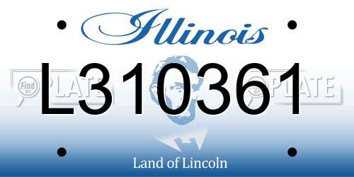 L310361 Illinois License Plate