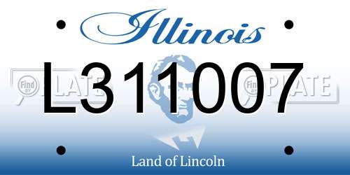 L311007 Illinois License Plate