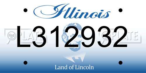 L312932 Illinois License Plate
