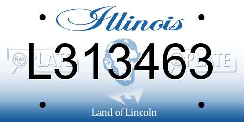 L313463 Illinois License Plate