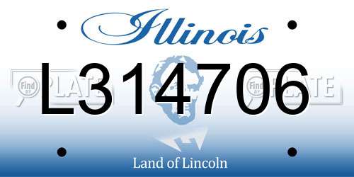 L314706 Illinois License Plate