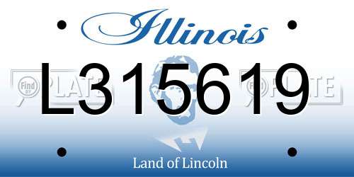 L315619 Illinois License Plate