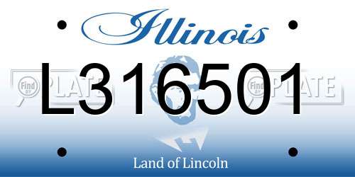 L316501 Illinois License Plate