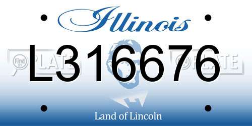 L316676 Illinois License Plate