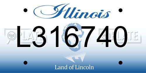 L316740 Illinois License Plate
