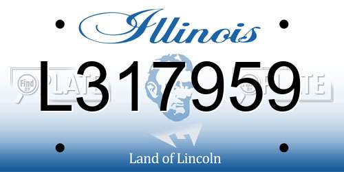 L317959 Illinois License Plate