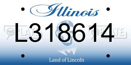 L318614 Illinois License Plate