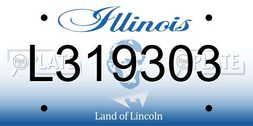 L319303 Illinois License Plate