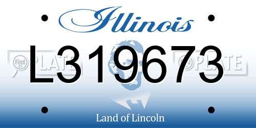 L319673 Illinois License Plate