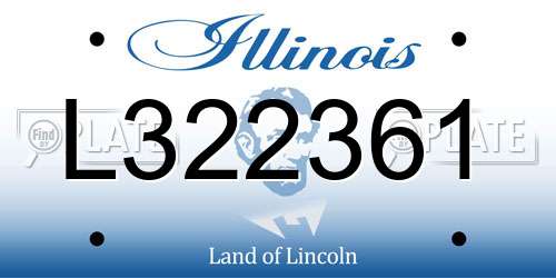L322361 Illinois License Plate