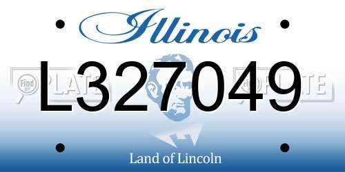 L327049 Illinois License Plate