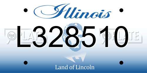 L328510 Illinois License Plate
