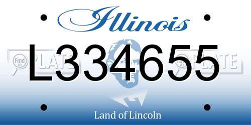 L334655 Illinois License Plate