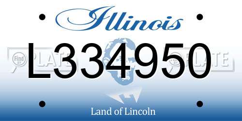 L334950 Illinois License Plate