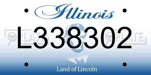 L338302 Illinois License Plate