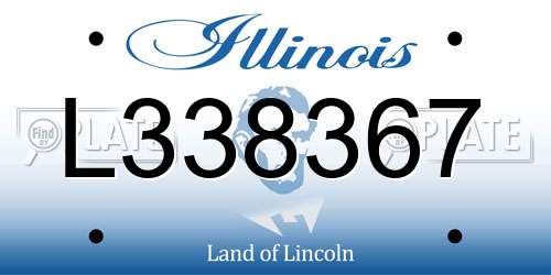 L338367 Illinois License Plate