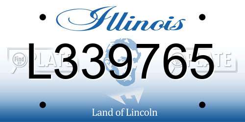 L339765 Illinois License Plate