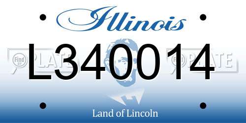 L340014 Illinois License Plate